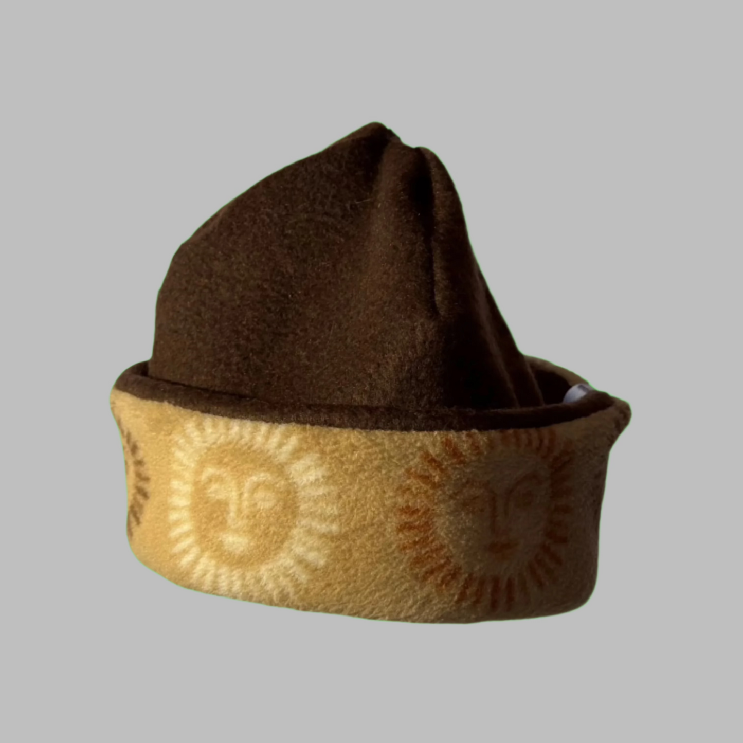 Brown with Coffee Sun Cuff Beanie